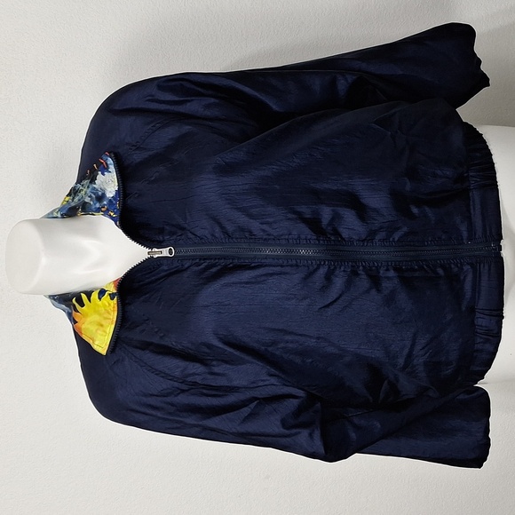 Head Vintage Blue 90's Sun Clouds Reversible Bomber Windbreaker Jacket Size L - Picture 7 of 15